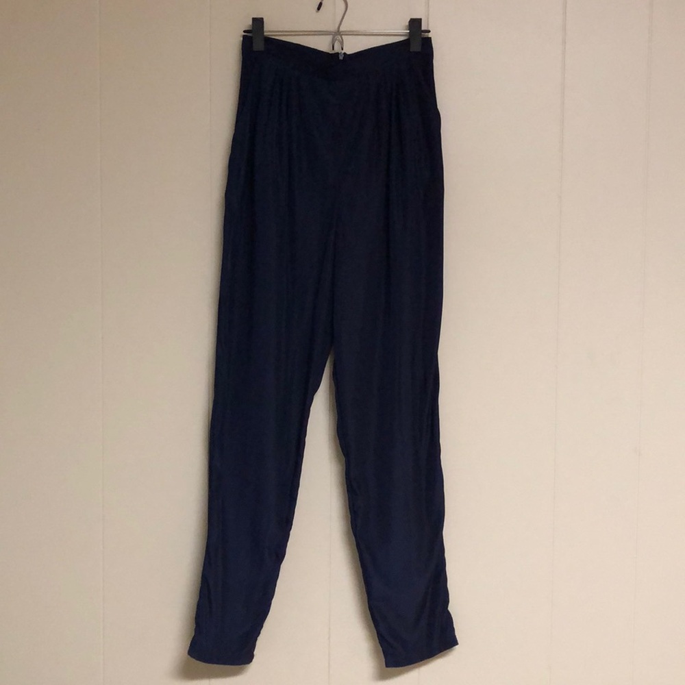 American Apparel Navy Pleated Slacks